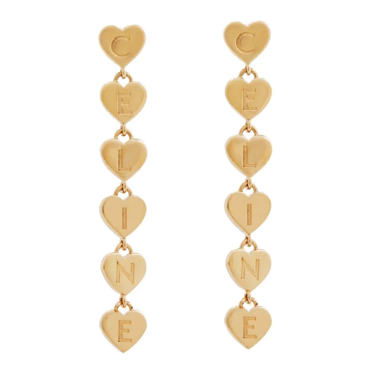Celine Cœur Celine Heart Earrings in Brass with Gold Finish
