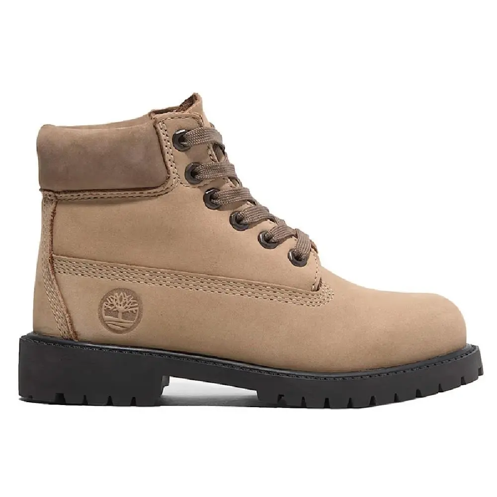 Big Kid`s Timberland Premium 6 In Lace Medium Beige Nubuck TB0A6BET EN3