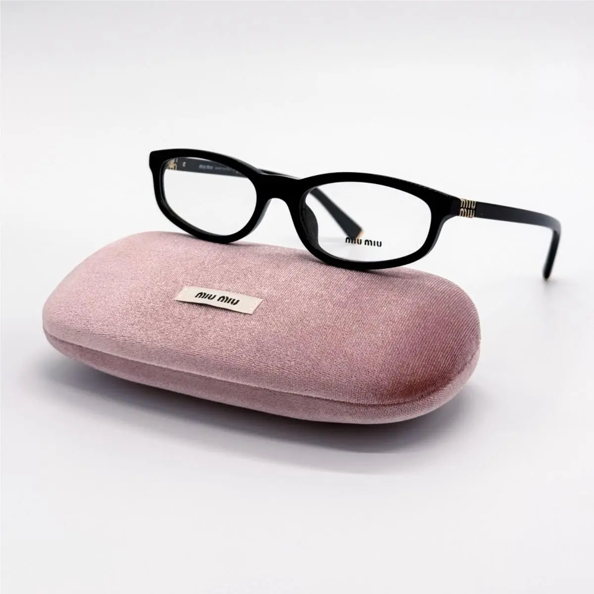 MU01ZV 16K1O1 Black Geometric Women Eyeglasses Vmu 01Z by Miu Miu
