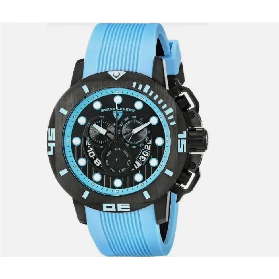 Men`s 10538S-BB-01-BBLAS Scubador Analog Display Swiss Quartz Blue by Swiss Legend