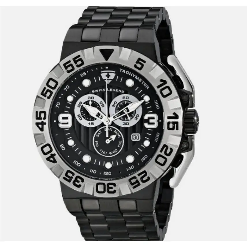 Men`s Challenger 10125-BB-11-SA Black Analog Quartz Watch by Swiss Legend