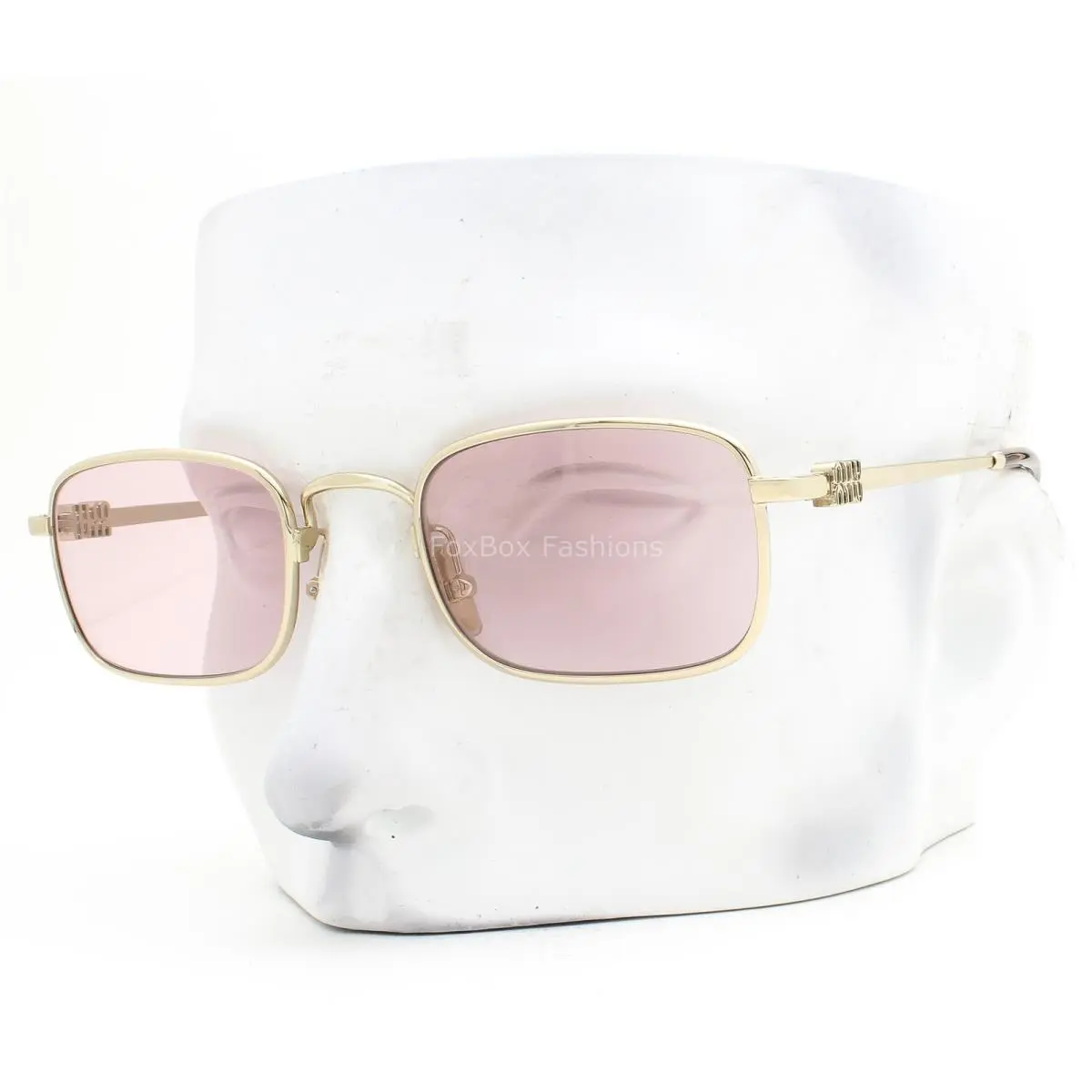 Sunglasses Smu A53 ZVN-4I0 Polished Pale Gold Light Pink Tint with Case by Miu Miu