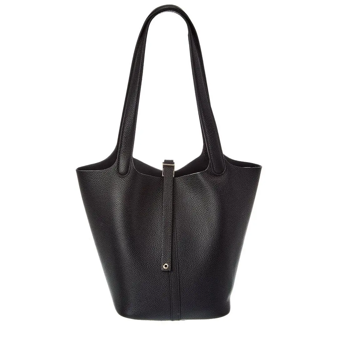 Tiffany Fred Paris Pebbled Leather Bucket Tote Women`s Black