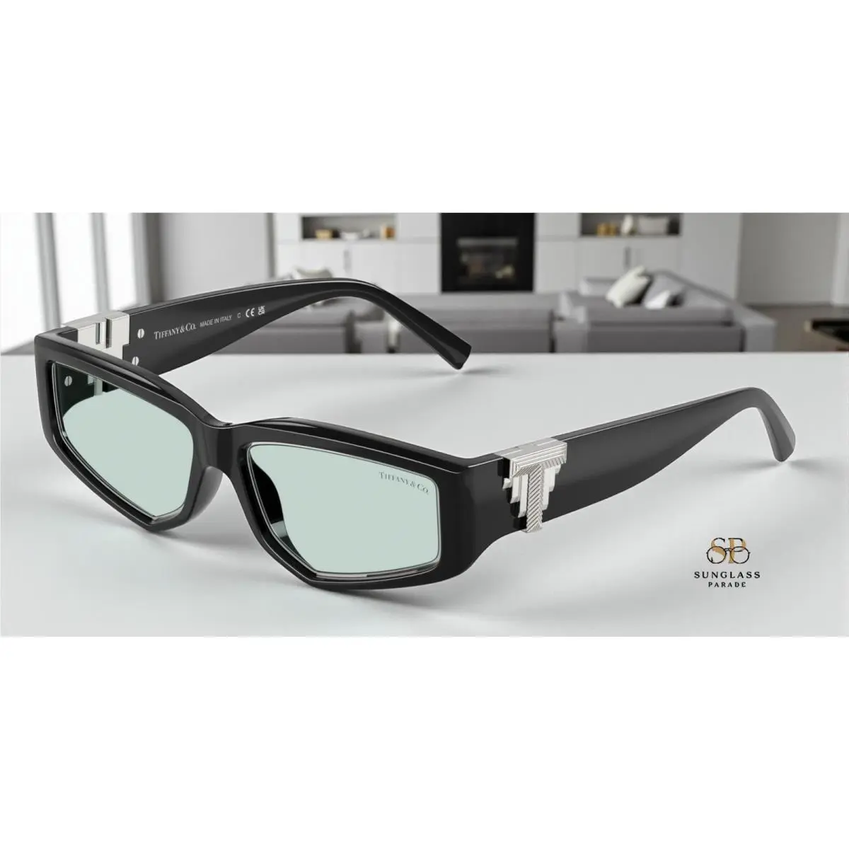 Tiffany TF4234U 8001D9 Black Light Azure 55 mm Unisex Sunglasses by Tiffany & Co.