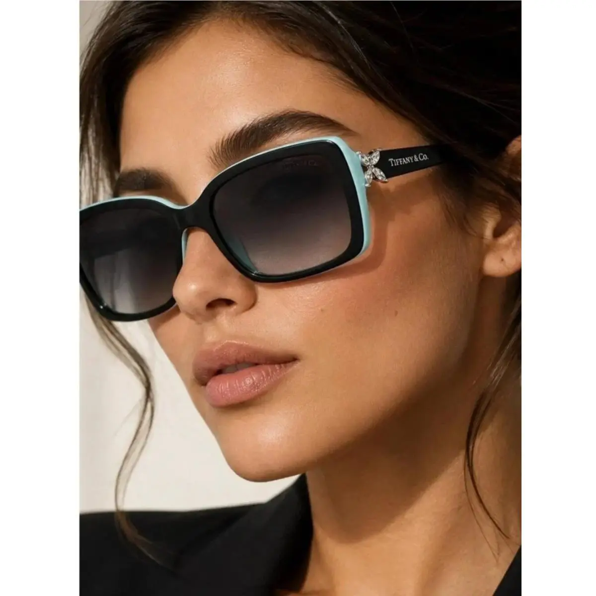 Tiffany Co Sunglasses TF4047B 8055/3C Black Blue Women Eyewear
