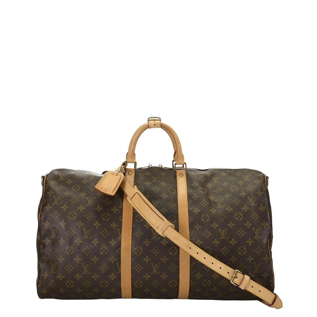 Brown Monogram Coated Canvas Vachetta Leather Keepall by Louis Vuitton