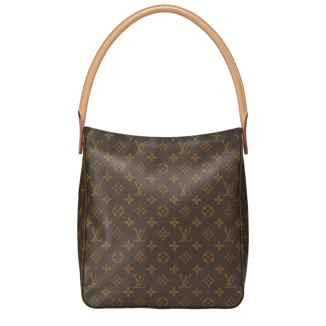 Brown Monogram Coated Canvas Vachetta Leather Looping Mm by Louis Vuitton