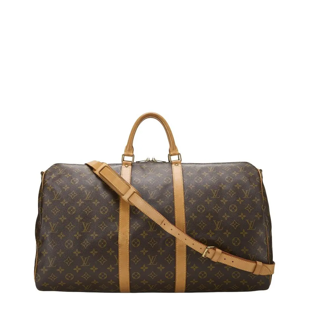 Brown Monogram Coated Canvas Vachetta Leather Keepall by Louis Vuitton