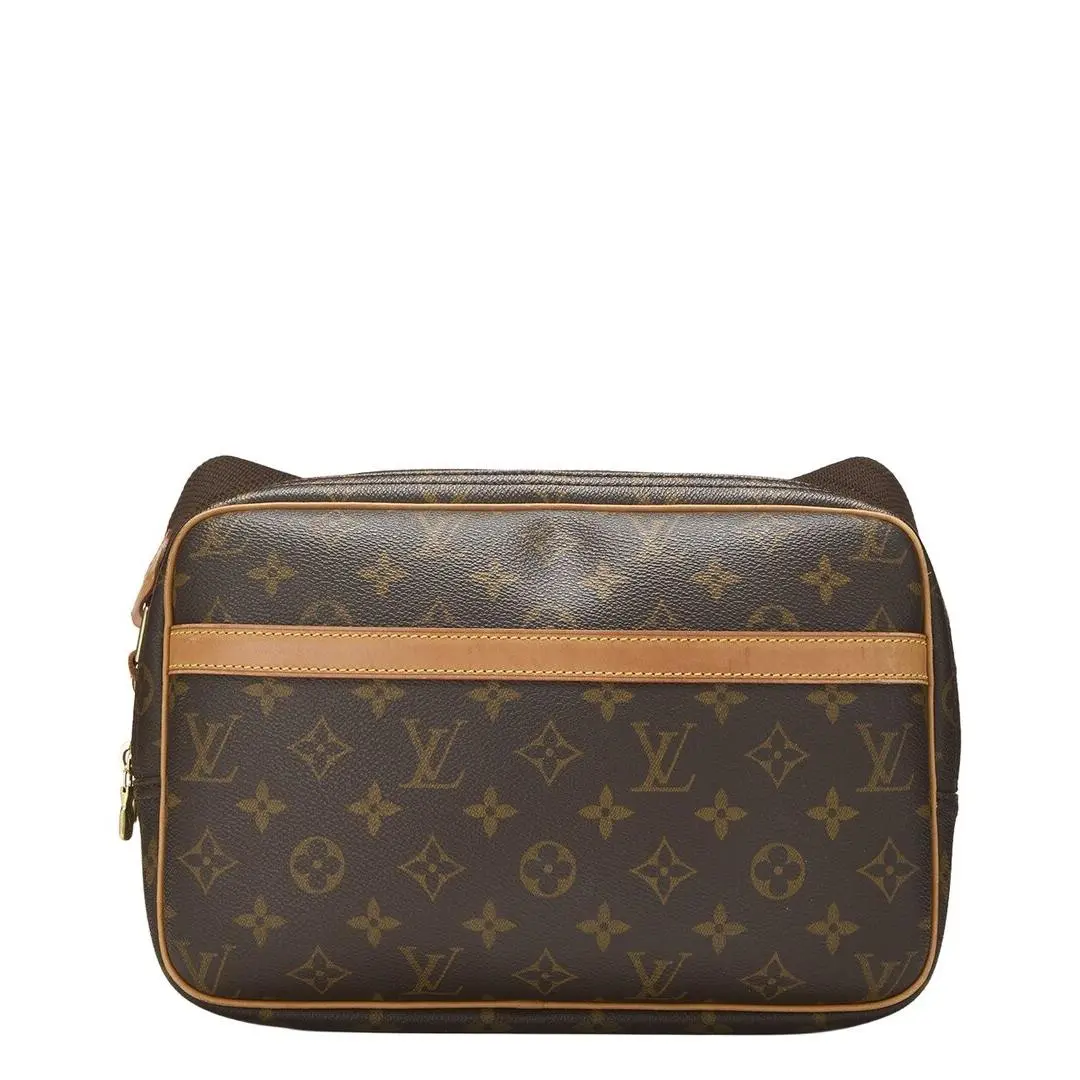 Brown Monogram Coated Canvas Vachetta Leather Reporter Pm by Louis Vuitton