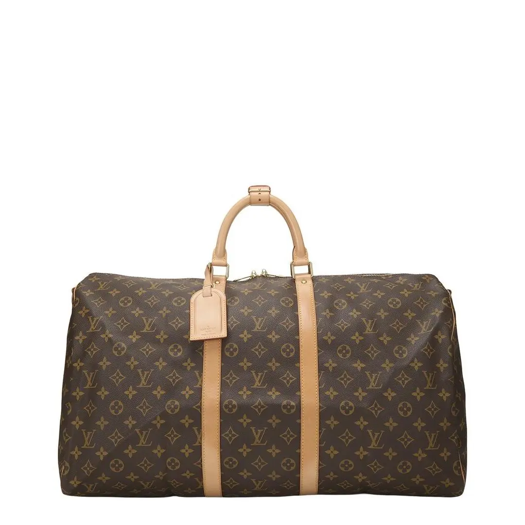 Brown Monogram Coated Canvas Vachetta Leather Keepall by Louis Vuitton