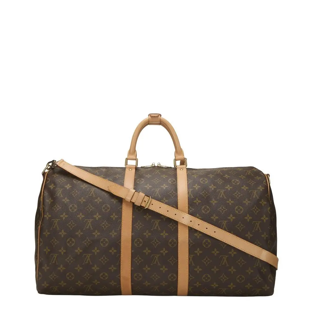 Brown Monogram Coated Canvas Vachetta Leather Keepall by Louis Vuitton