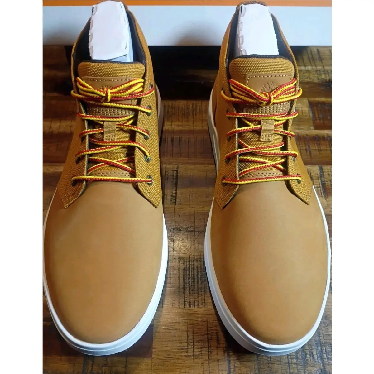 Timberland Mens Davis Square Mid Lace Activewear Sneaker Leather Wheat Sz 12.0