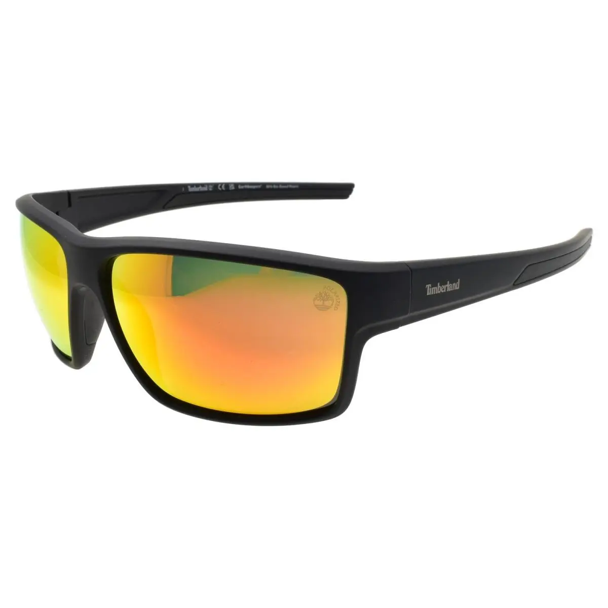 Timberland TB9277 02D Men`s Sunglasses Wraparound Black / Mirrored Polarized