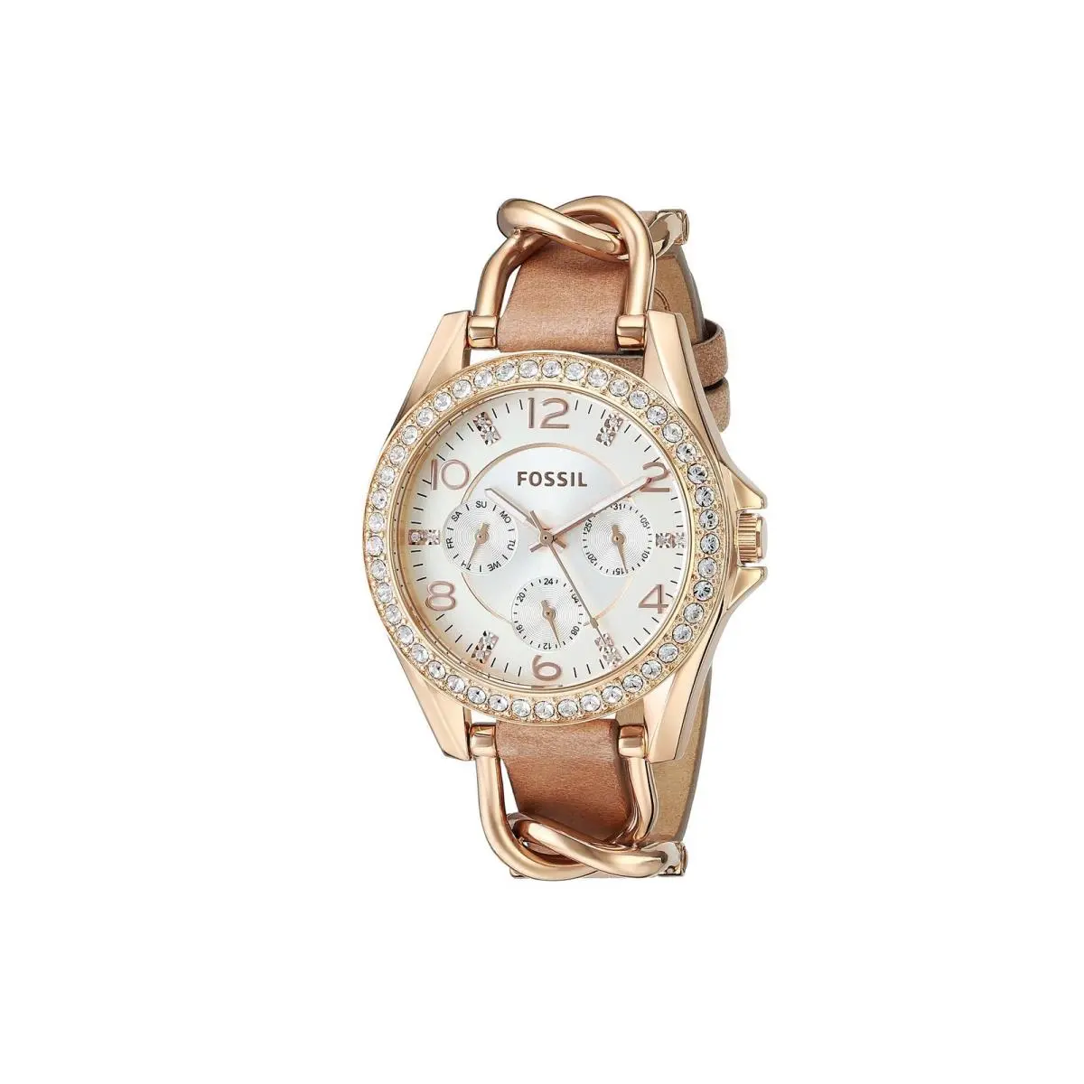 Women`s Watch Stainless Steel and Leather Tan Leather/rose Gold by Fossil