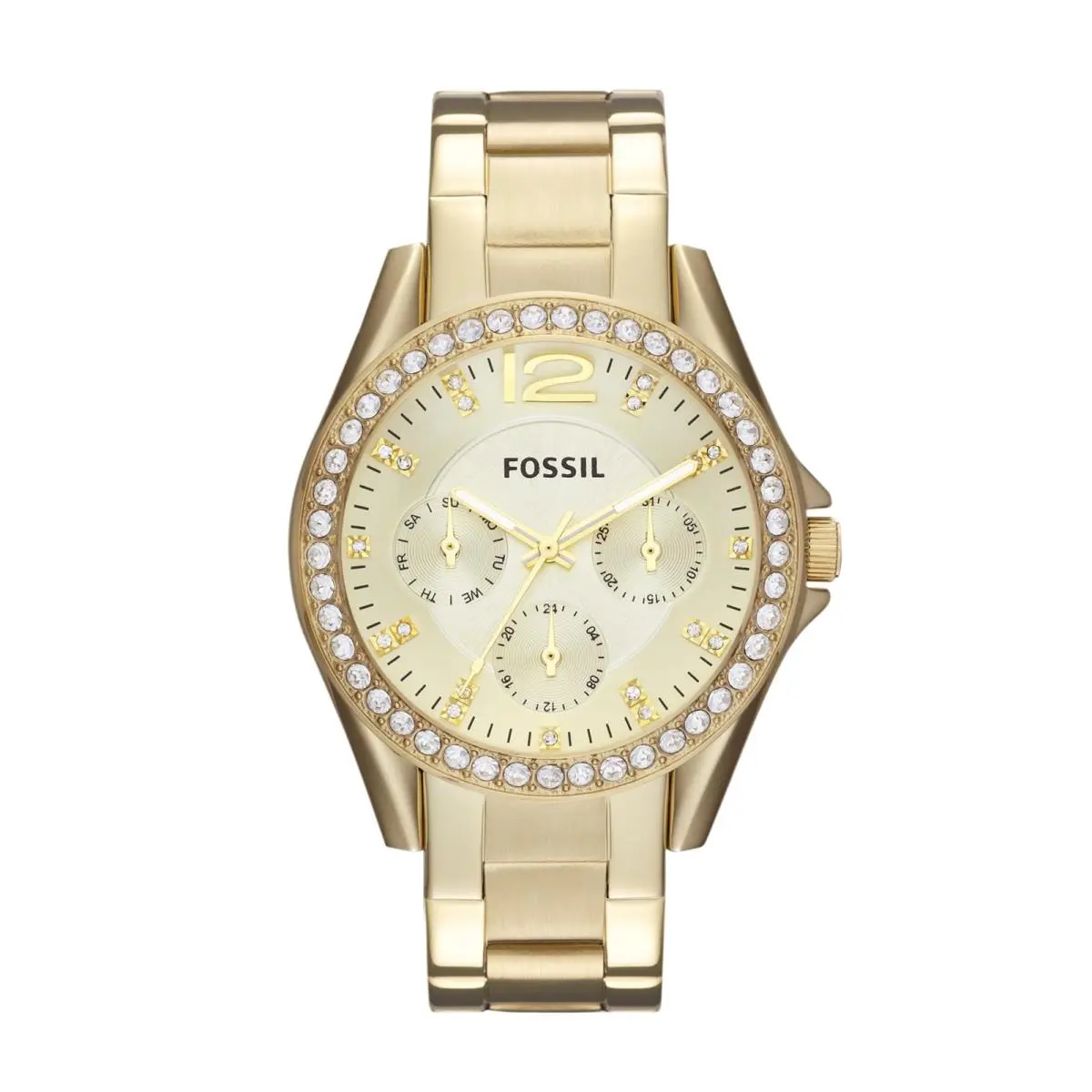 Women`s Watch Riley Quartz Stainless Steel Standard Gold by Fossil