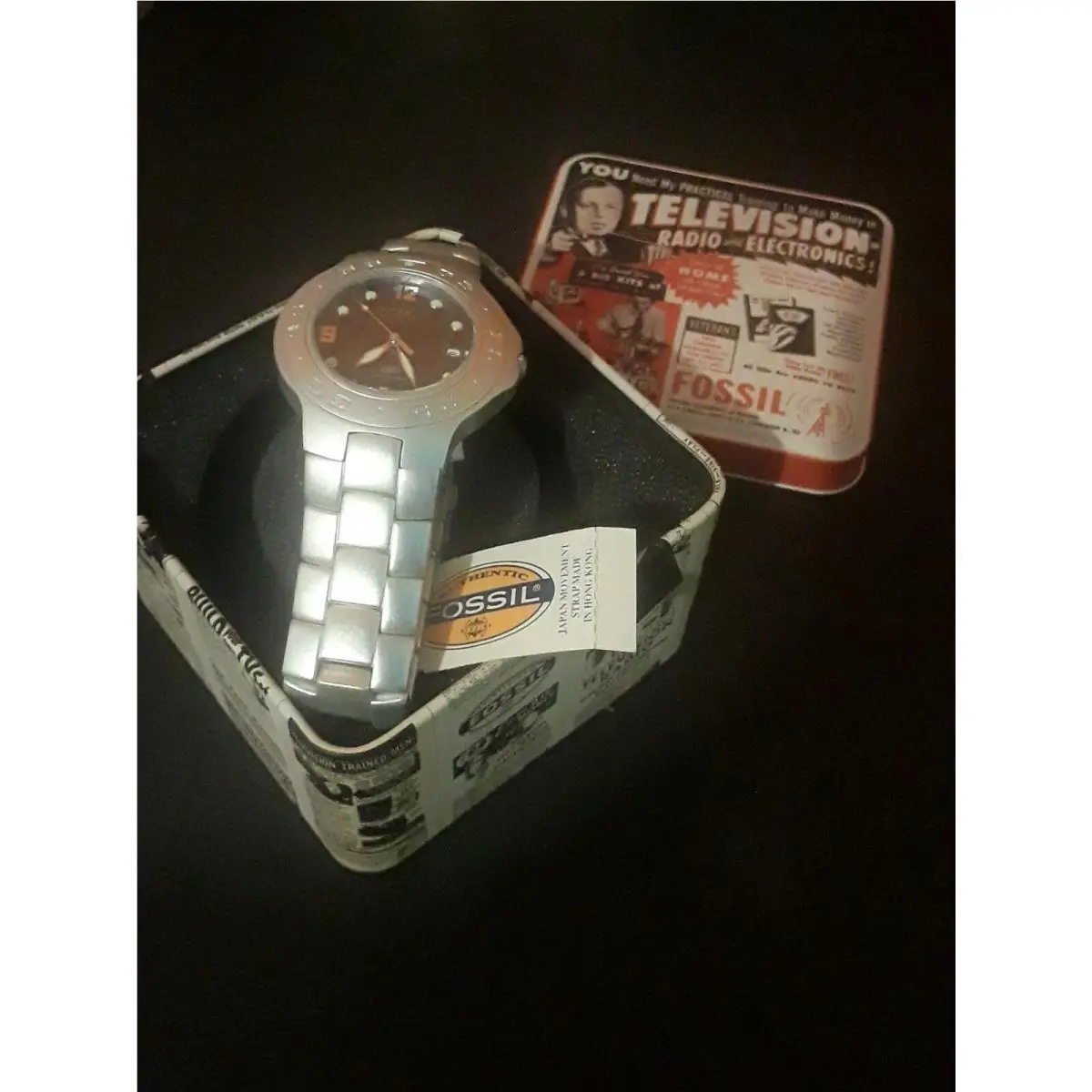Vtg  Television Radio Electronics Watch 2001 Read by Fossil