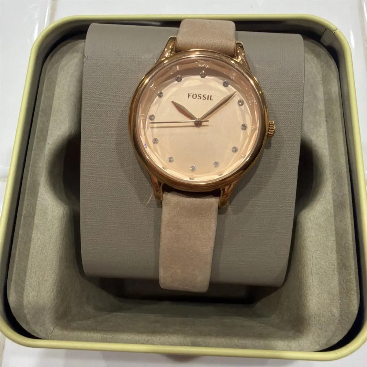 Laney Women`s Watch Rose Gold Tone 34mm Leather BQ3323 by Fossil