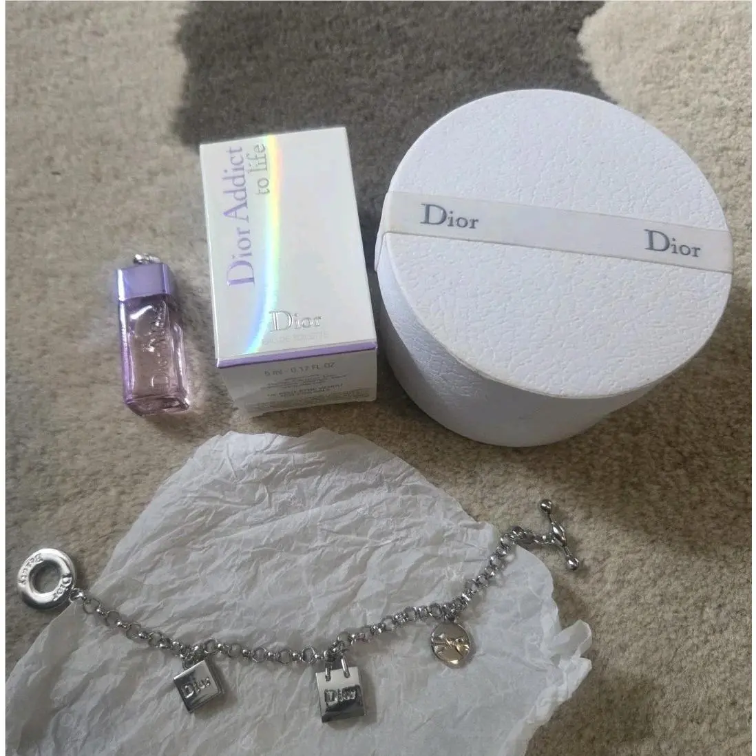 Christian Dior Addict To Life Eau De Toilette Perfume Bracelet Charms Gift Box