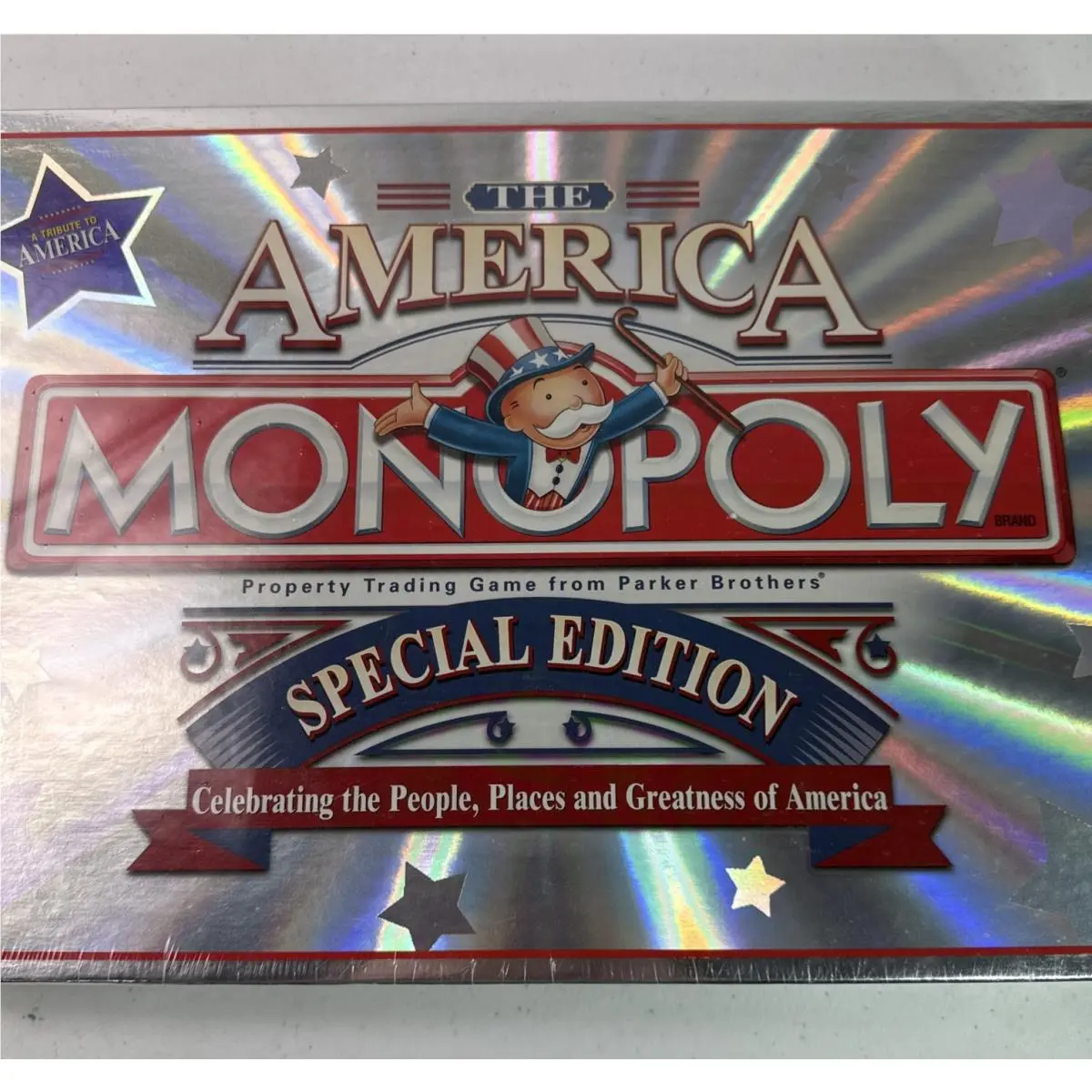 America Monopoly Special Edition 2002 Holographic Box Board Game Usa