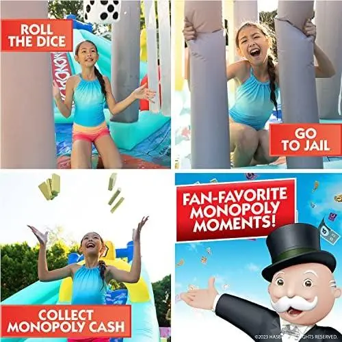Multi - Hasbro Monopoly Splash Game – Mega Bouncer Inflatable Water Park – The