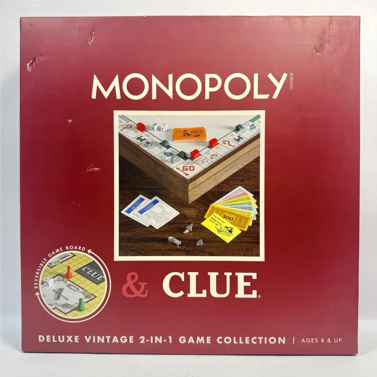 Monopoly Clue Deluxe Vintage Edition 2-in-1 Wood Cabinet