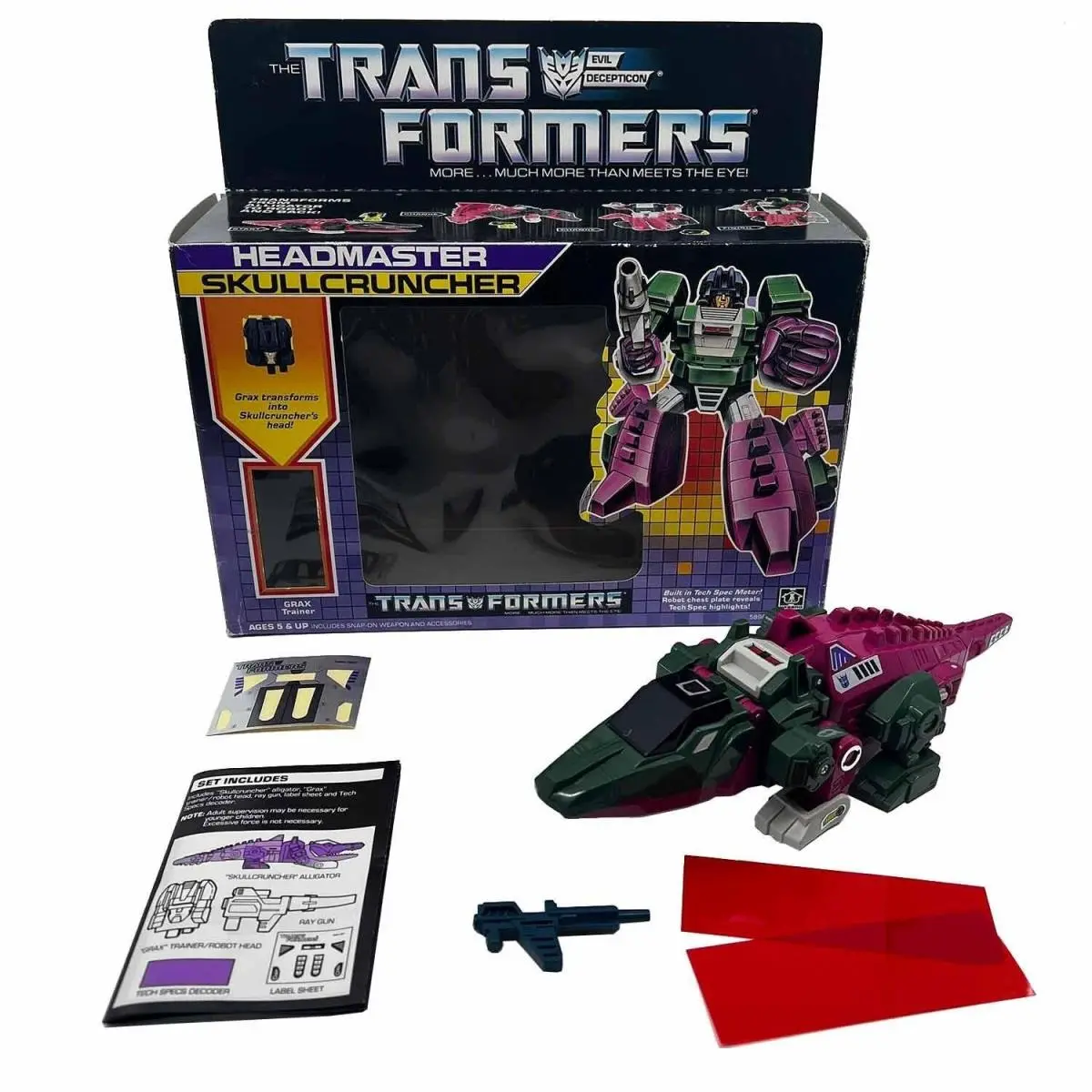 Transformers G1 Headmaster Skullcruncher Decepticon Crocodile Action Figure Toy