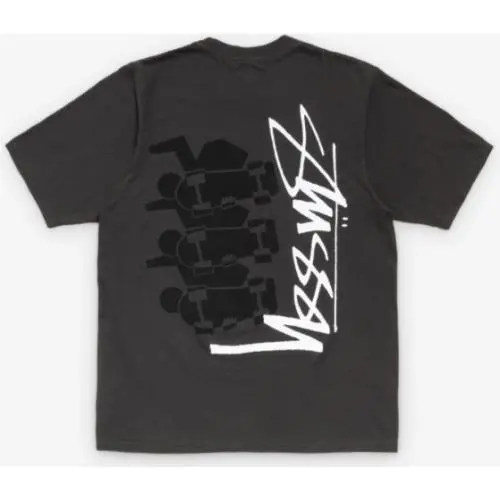 Skate Stack Pig Dyed Tee Black T-shirt S M L XL by Stussy