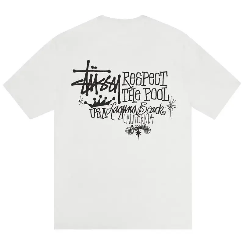 Respect The Pool Pig Dyed Tee Cream T-shirt S M L XL by Stussy