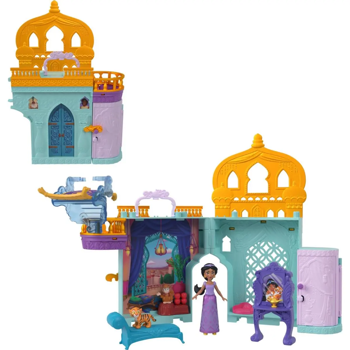 Mattel Disney Princess Jasmine Doll House Stackable Castle with Multicolor