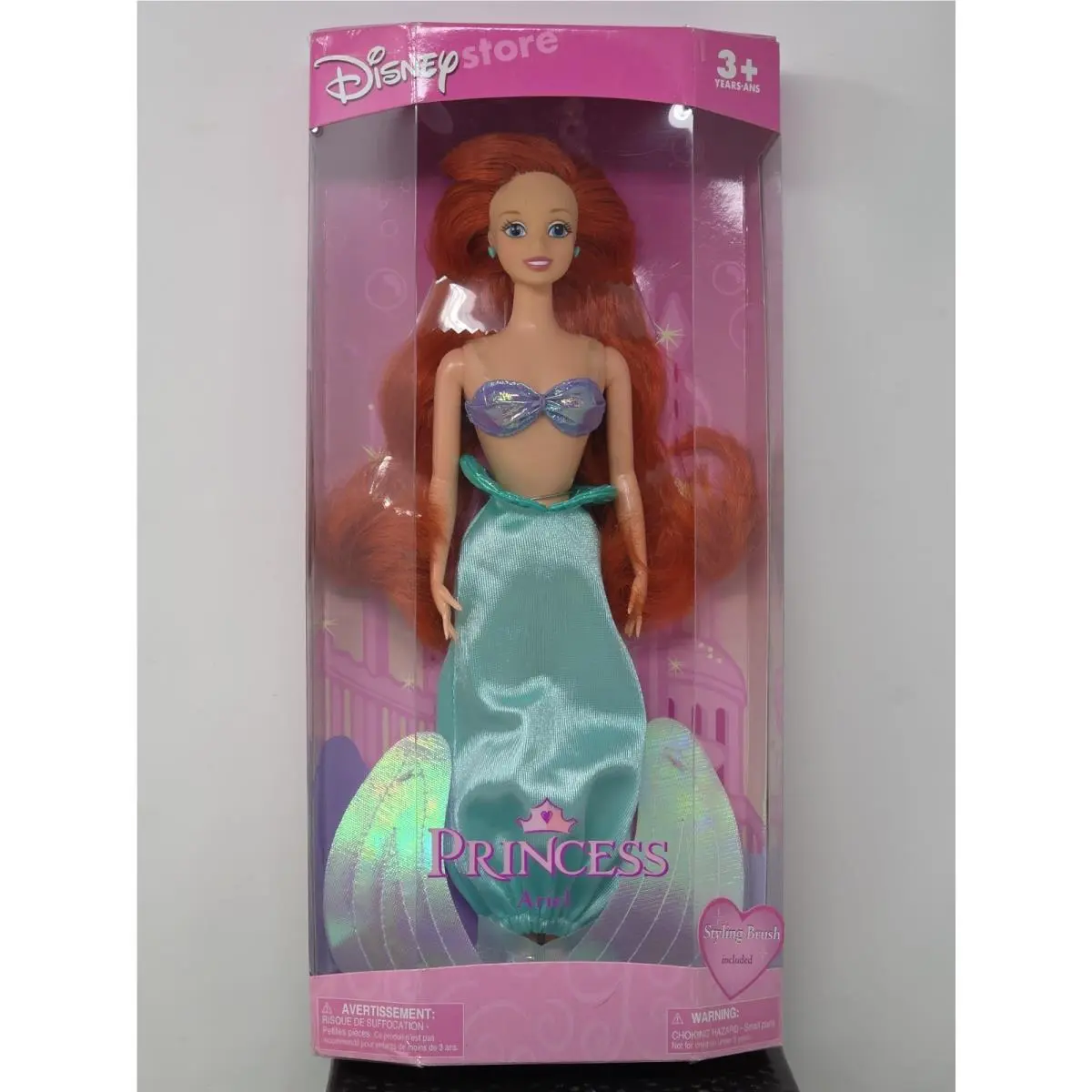 Vtg 1997 Disney Store Exclusive Princess Ariel Doll Little Mermaid - Box Wear