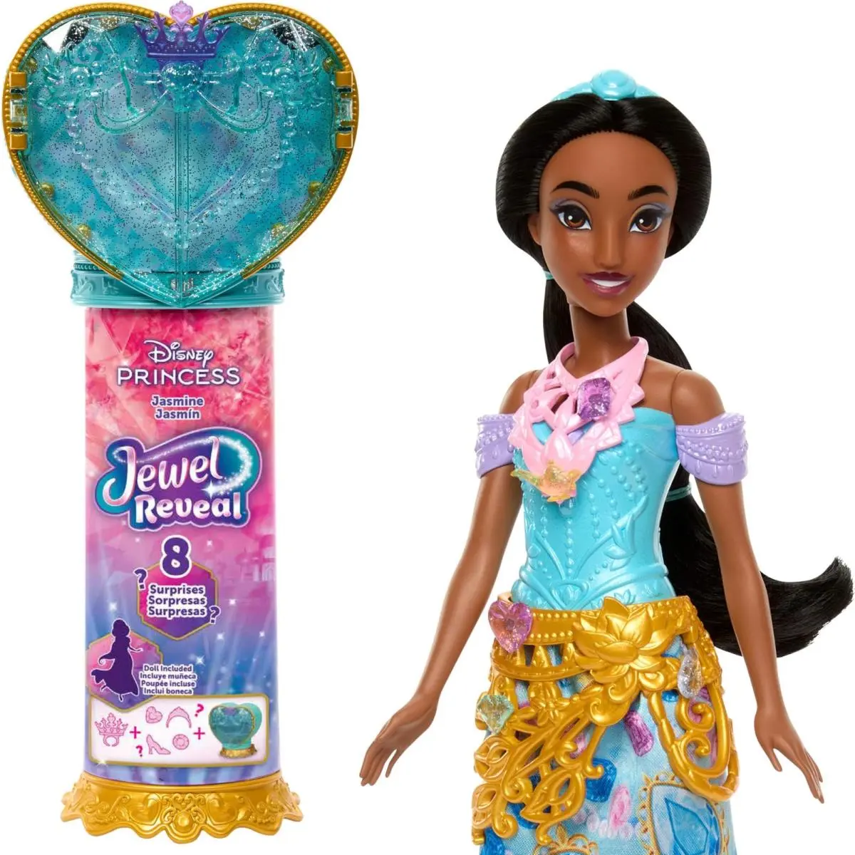 Mattel Disney Princess Jasmine Fashion Doll Accessories with 8 Surprises Incl