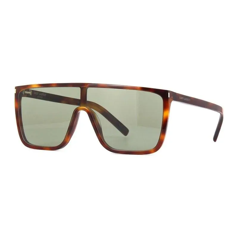Saint Laurent SL 364 Mask 002 Havana Green Sunglasses Unisex Ysl w/ Case by Yves Saint Laurent
