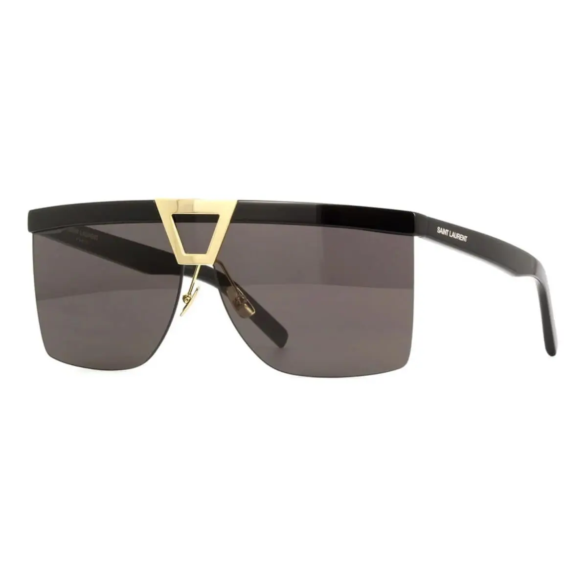 Saint Laurent Palace SL537 001 Black Gold Shield Sunglasses Italy by Yves Saint Laurent