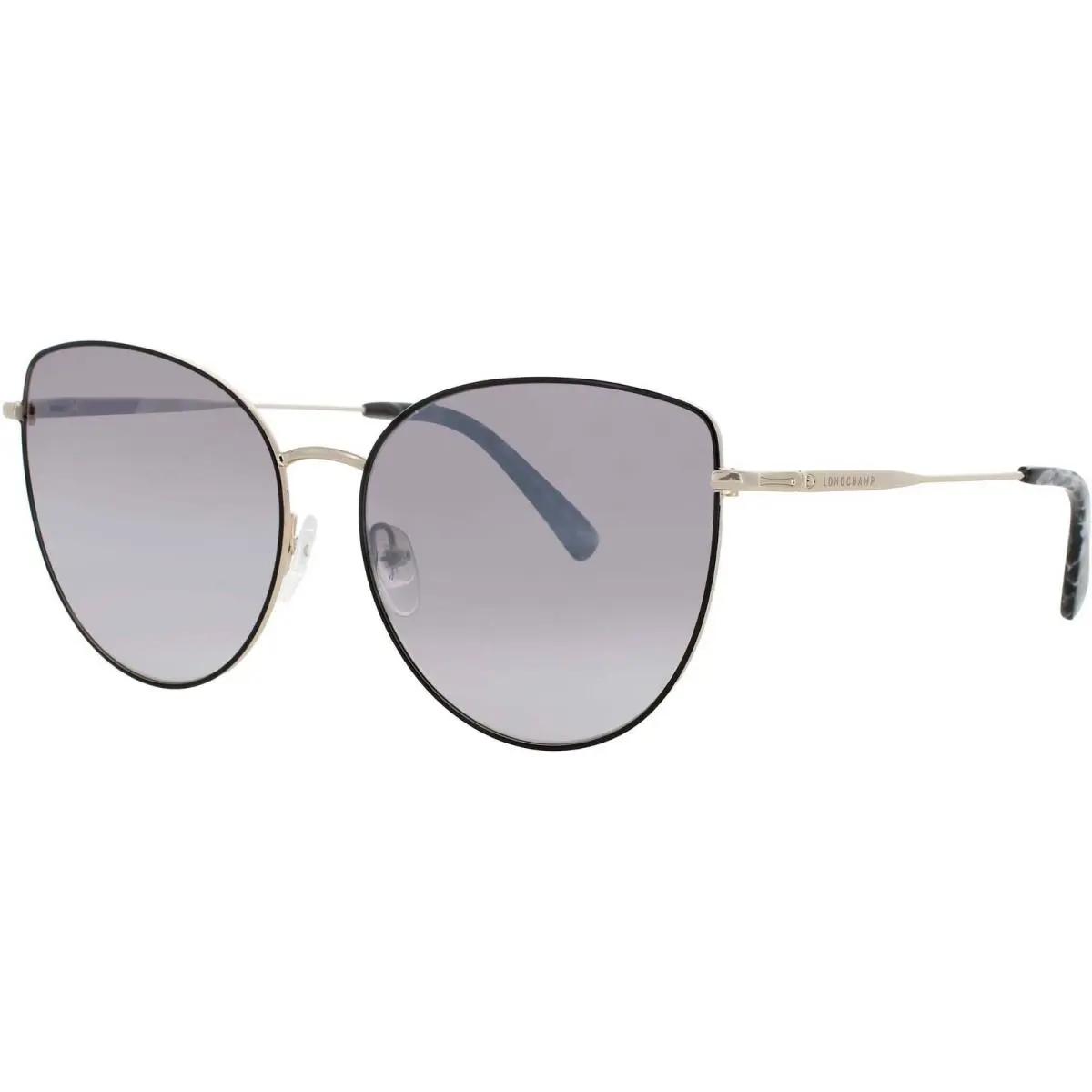 LO158S-N 728 Gold/black Full Rim Cat Eye Metal Women`s Sunglasses by Longchamp