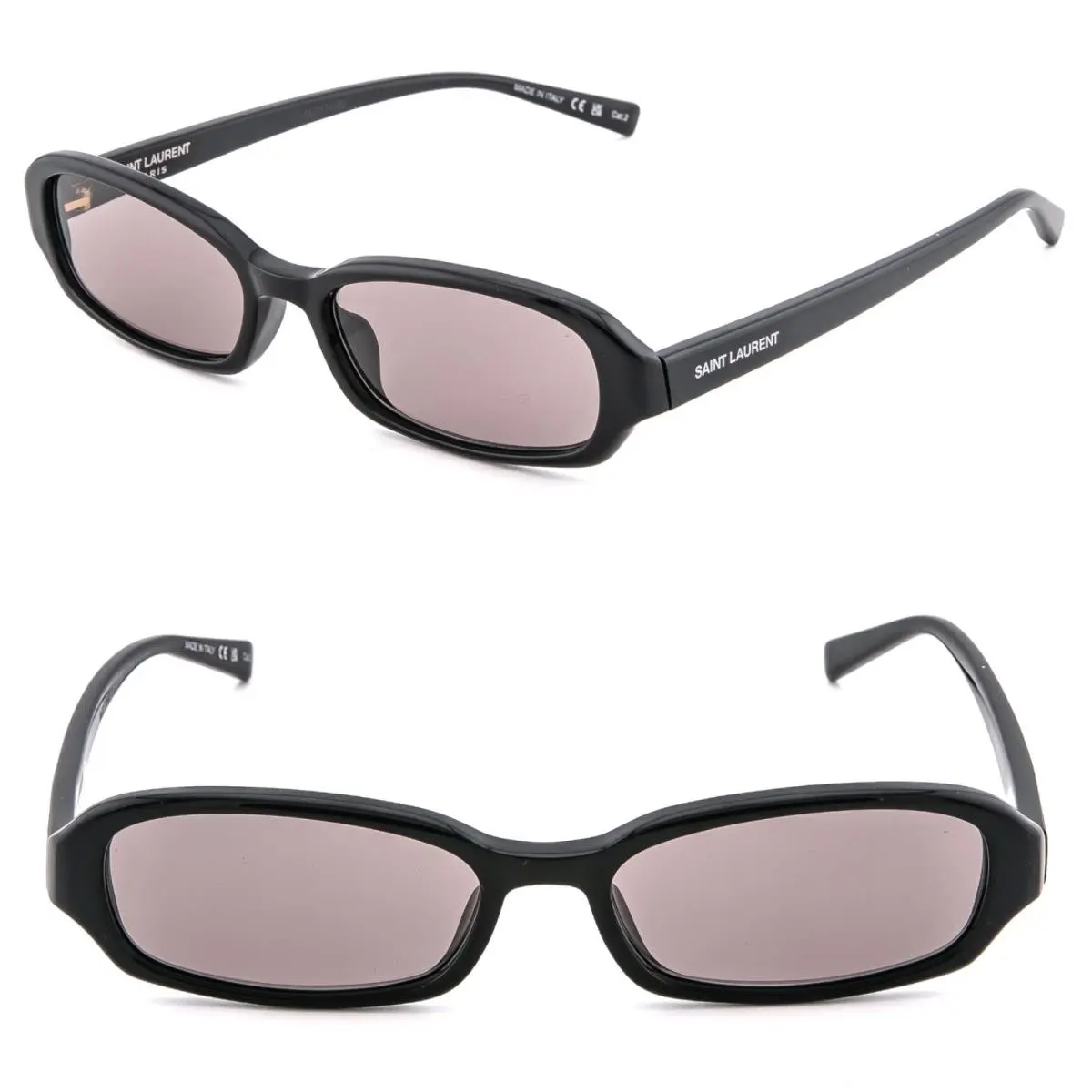 Saint Laurent Erin Shade SL 872 SL872 Black Narrow Slim Oval Sunglass Unisex 002 by Yves Saint Laurent