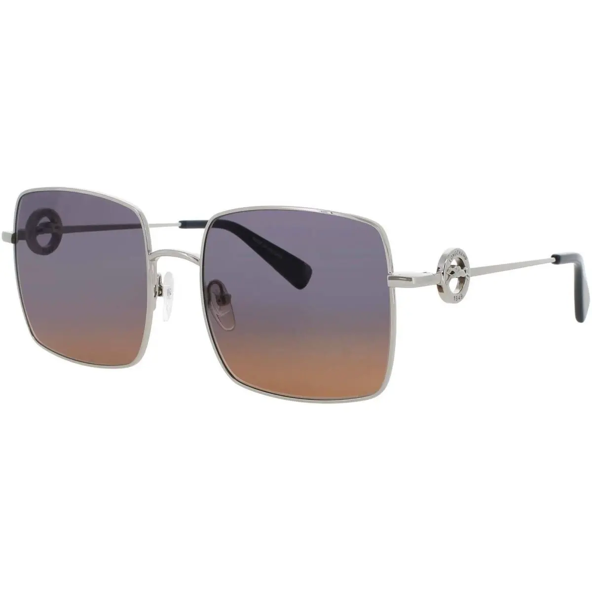 LO162S-N 719 Silver Women`s Square Metal Full Rim Sunglasses by Longchamp