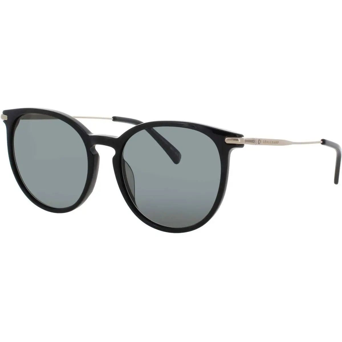 LO646S-N 001 Black Round Women`s Full Rim Acetate Sunglasses by Longchamp