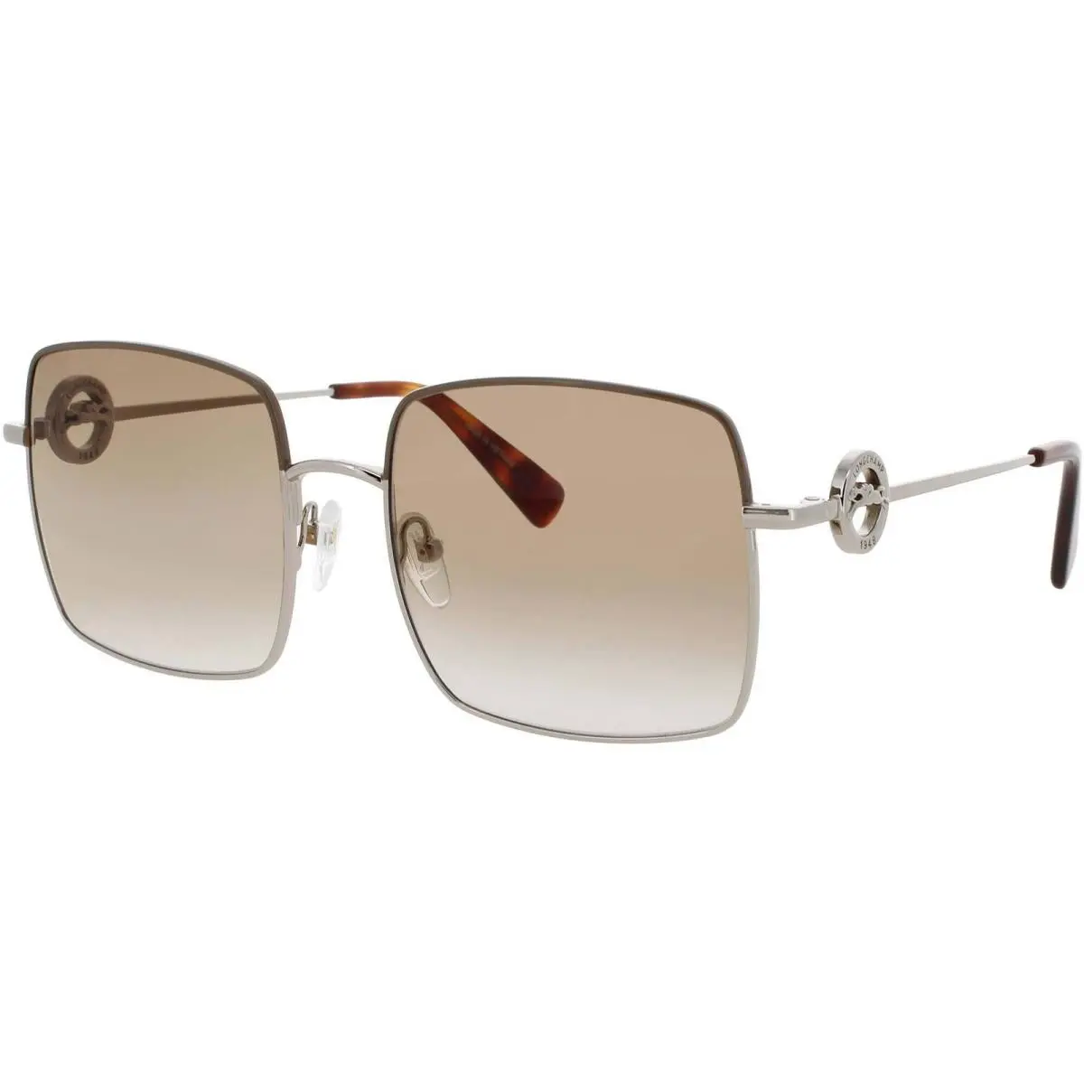 LO162S-N 750 Gold/khaki Metal Square Women`s Full Rim Sunglasses by Longchamp