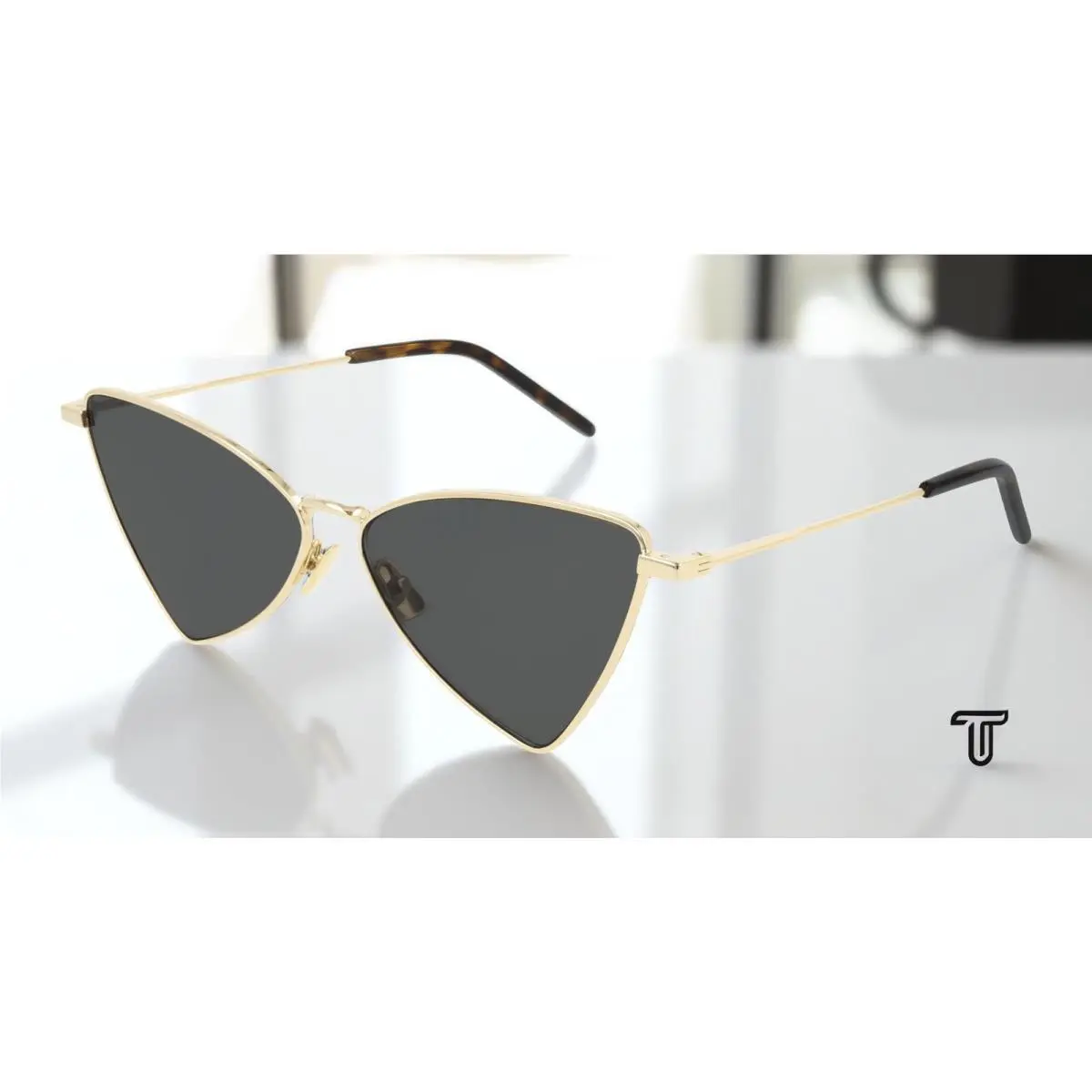 Saint Laurent SL 303 Jerry 004 Geometrica Metal Gold Grey 58mm Unisex Sunglasses