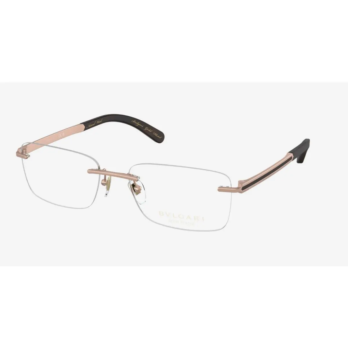 Bvlgari Eyeglasses 1120-K 2006 57-18 145 Gold Plated Frames Wood Temple Tips