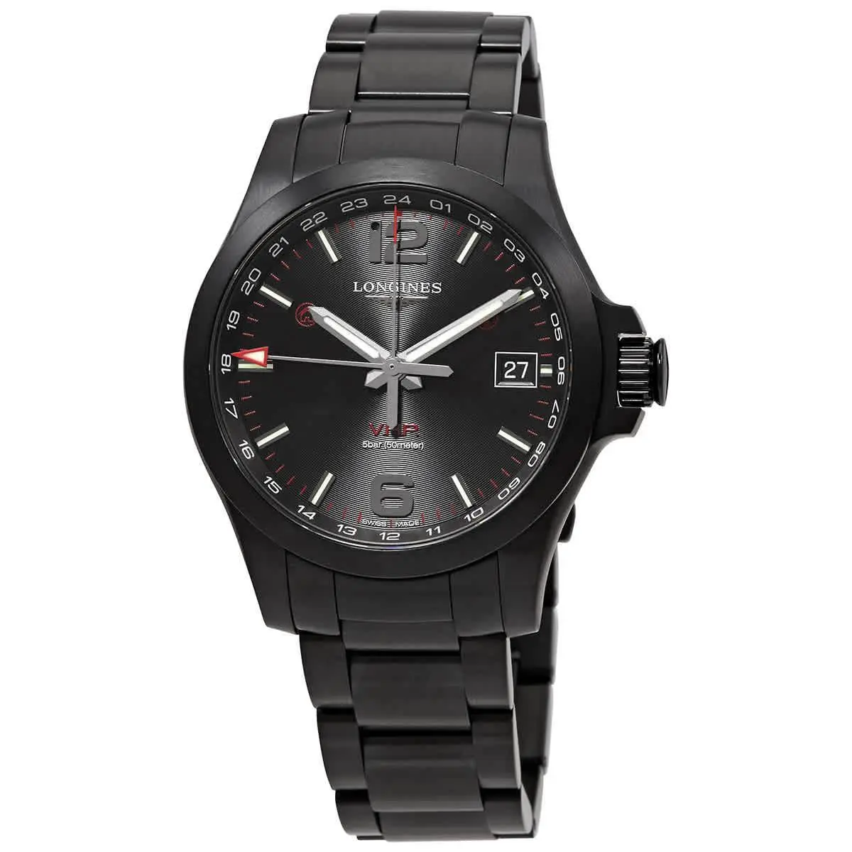 Conquest V.h.p. Quartz Black Dial Men`s Watch L37182566 by Longines