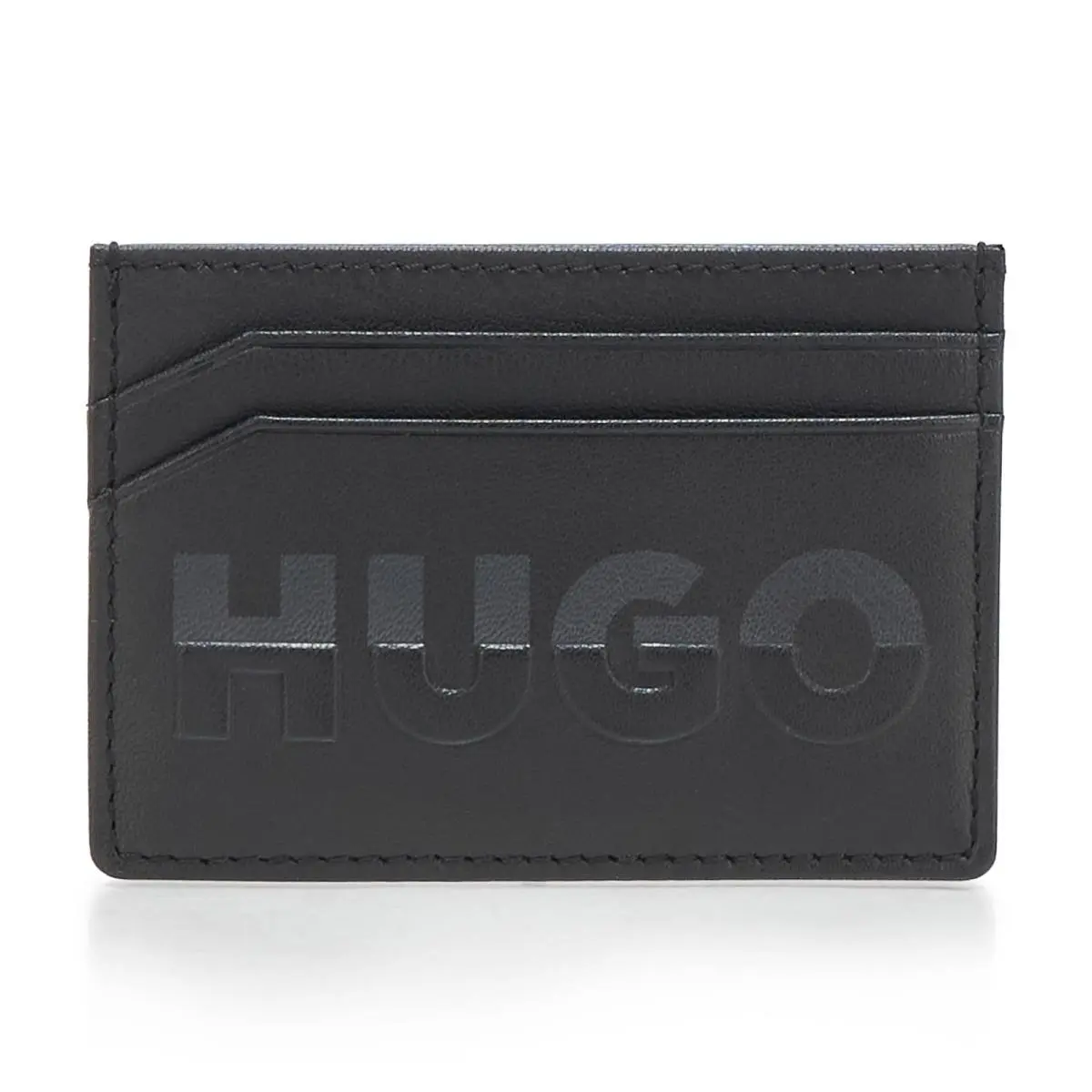 Hugo  Shade Logo Leather Card Holder Black 50548720 by Hugo Boss