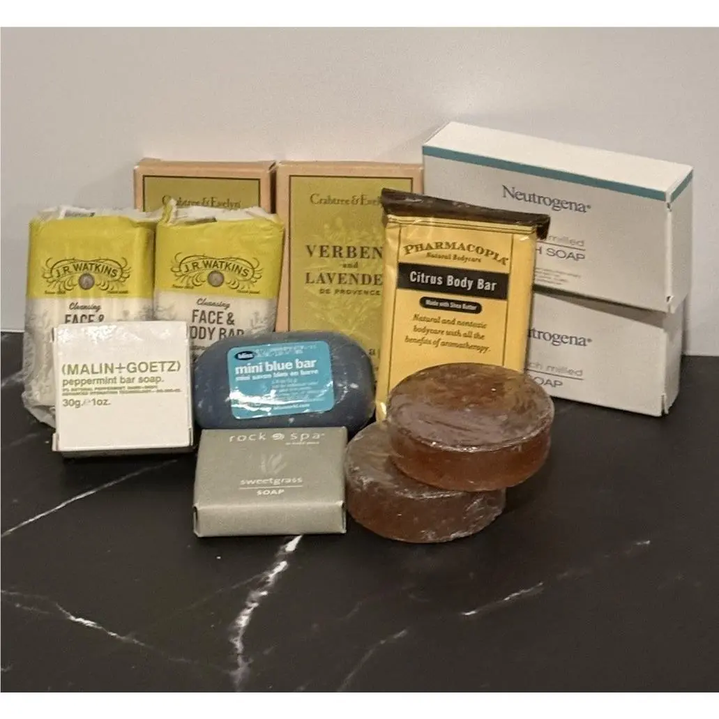 12 Fancy Luxury Hotel Travel Soap Lot Bvlgari Bliss Crabtree Evelyn Watkins