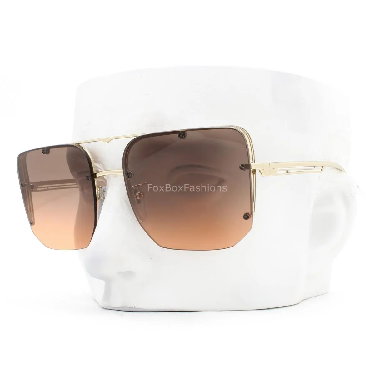Bvlgari Sunglasses Shiny Pale Gold Gray Orange Gradient BV 6146 278/18 W/case