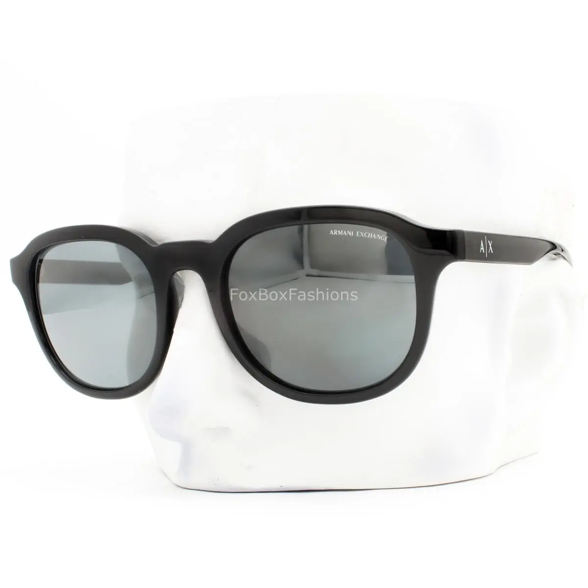 Sunglasses Polished Black Silver Mirror AX 4129SU 81586G W/case by Armani Exchange