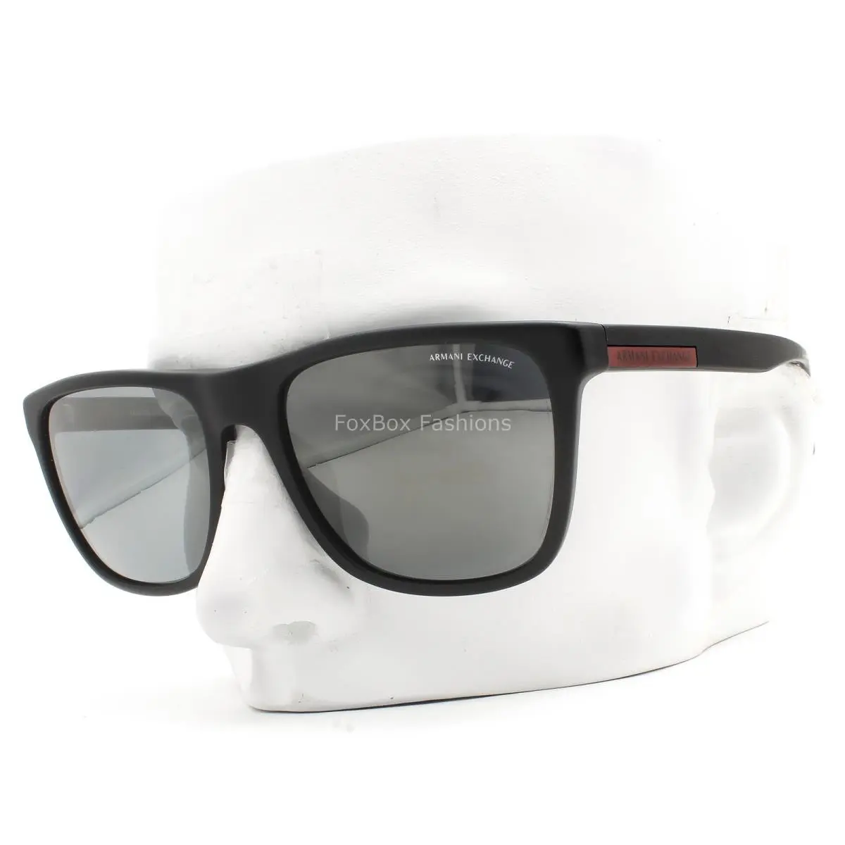 Armani Exchange Sunglasses Matte Black Silver Mirror AX4080SF 8078/6G with Pouch