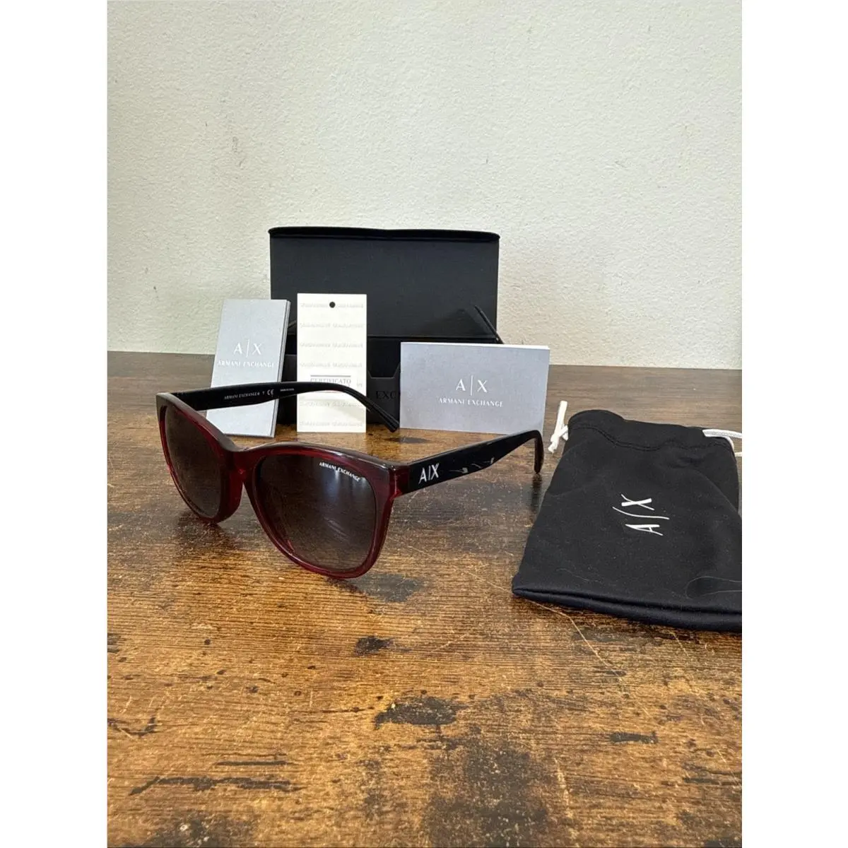 Armani Exchange AX 4147SF Matte Black Green Lens Men`s 56 mm Sunglasses