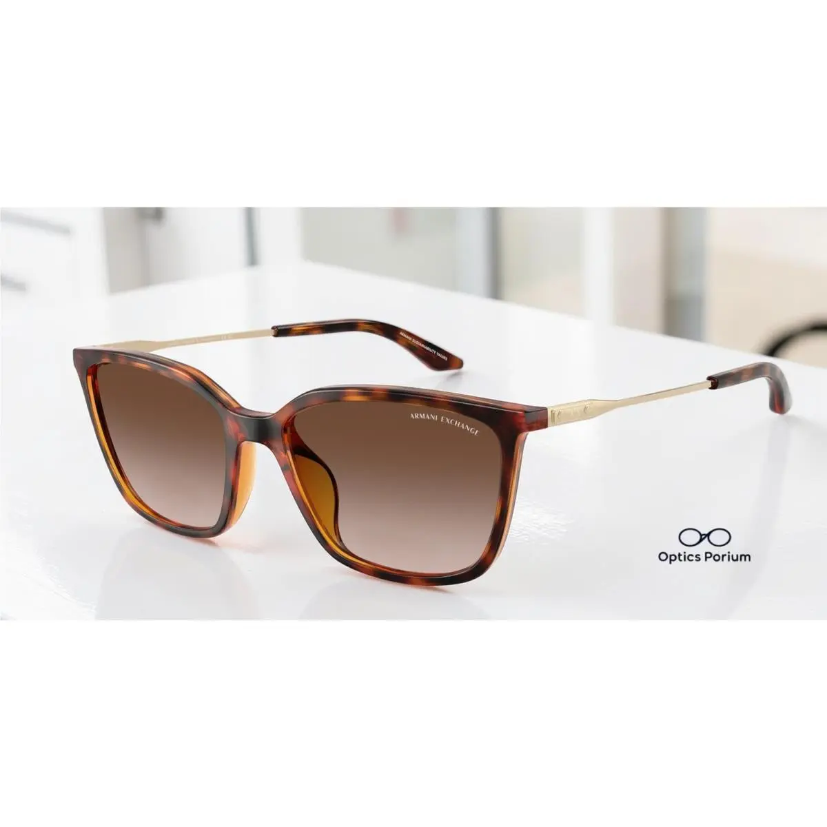 Armani Exchange AX4171SU 821313 Havana Brown Gradient 55 mm Women`s Sunglasses