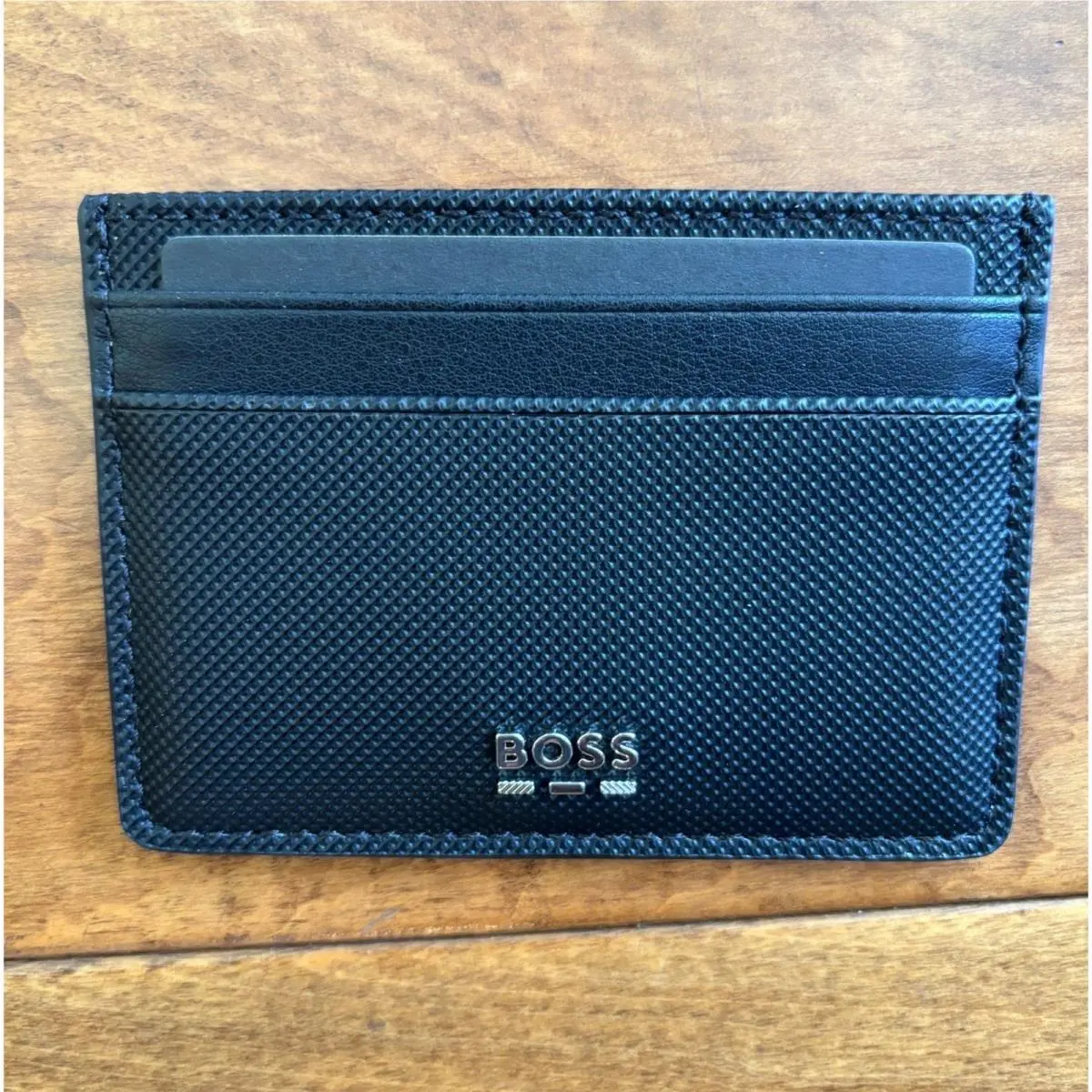 Jinko Card Holder Black Leather Wallet 50536095 by Hugo Boss