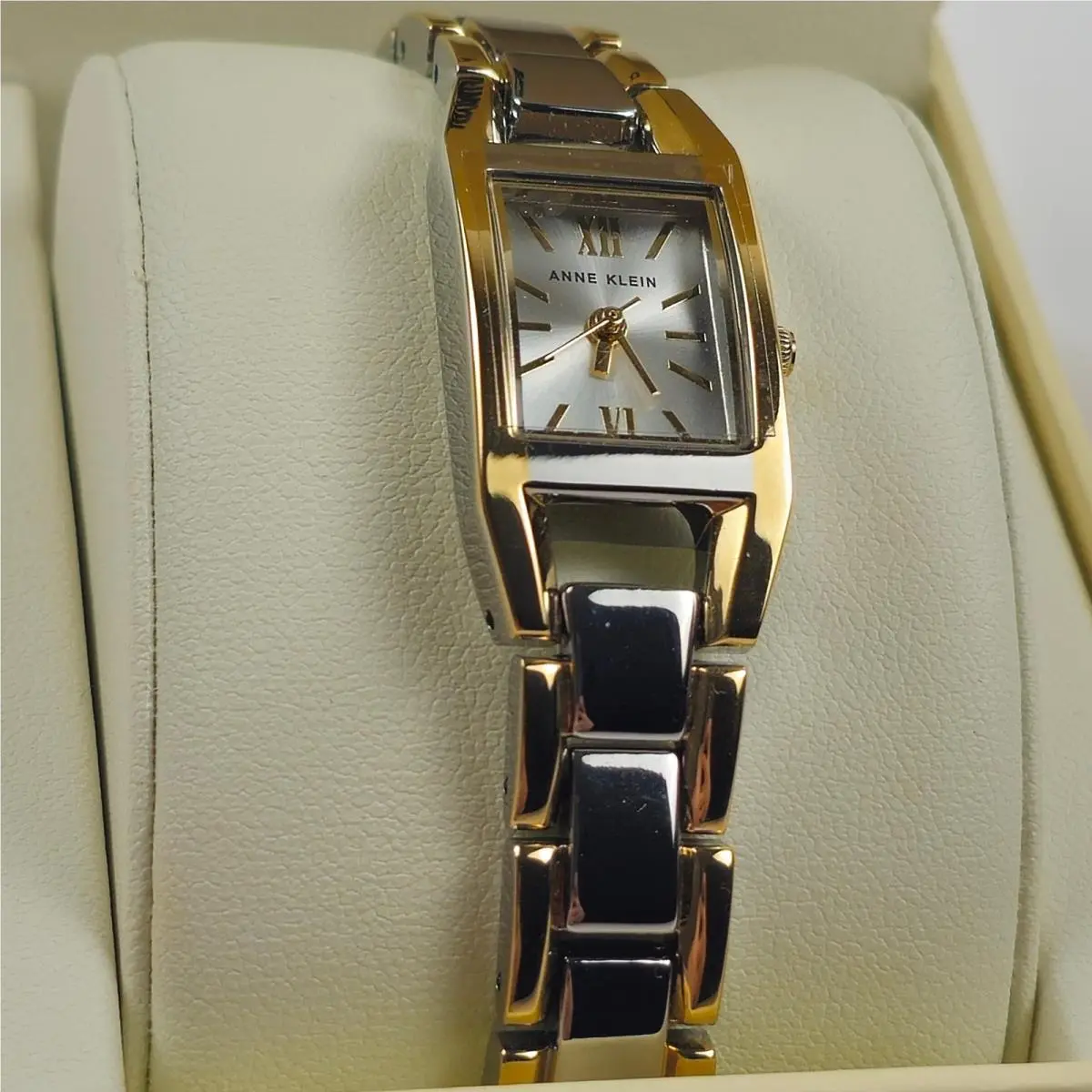 Women’s Gold Tone Bracelet Watch Rectangular Silver Dial AK/115 by Anne Klein